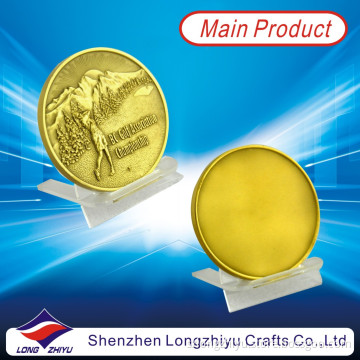 Antique Gold Metal Zinc Alloy Casted Round Custom Coins, Golf Sports Embossed Logo Medals for Champions, Custom Cheap Your Own Design Coin Badge Dealer